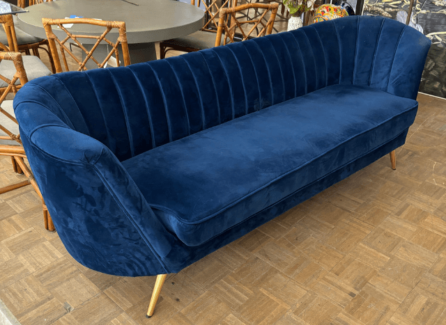 Wendover ReStore - Dark blue velvet sofa