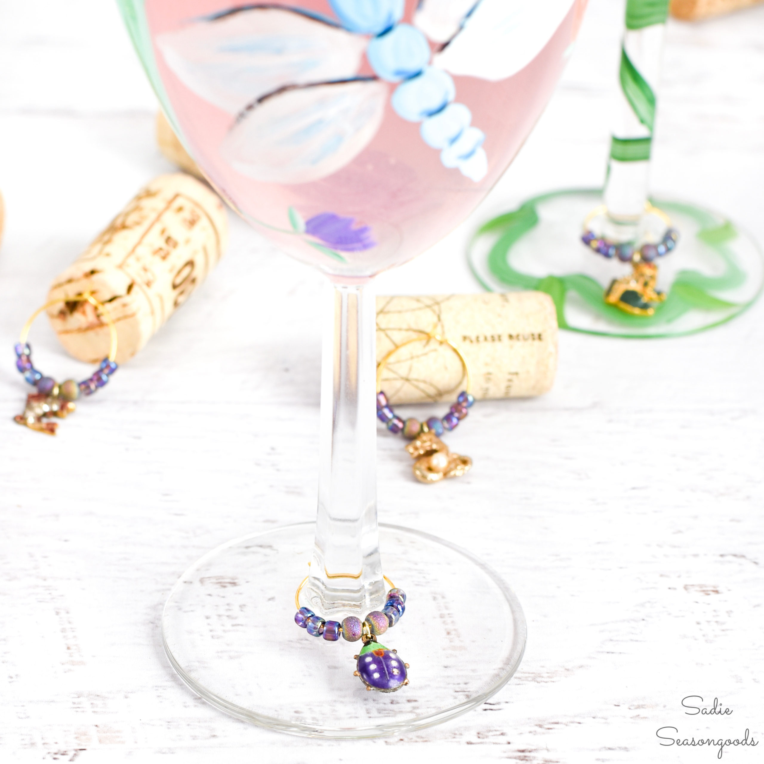 Upcycling Jewelry as Wine Glass Charms for a Fun Craft Project!